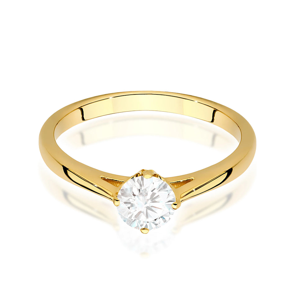 Yellow Gold Ring with Round 0,50ct Lab-grown Diamond