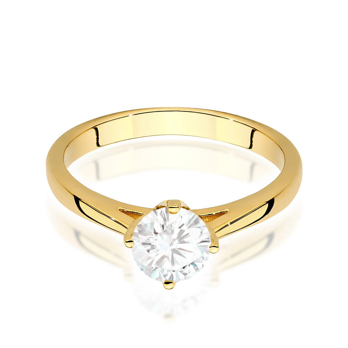 Ring aus Gelbgold – Labordiamant Round/Brilliant, 0,70 ct