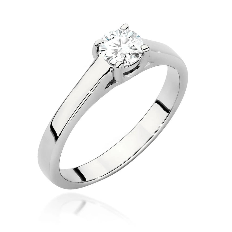 Prsten z bílého zlata s lab-grown diamantem 0,40 ct Round/Brilliant