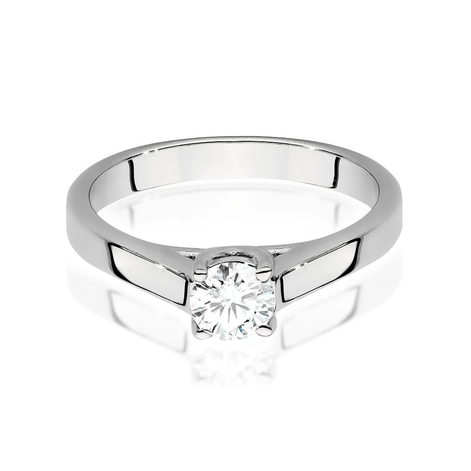 Prsten z bílého zlata s lab-grown diamantem 0,40 ct Round/Brilliant