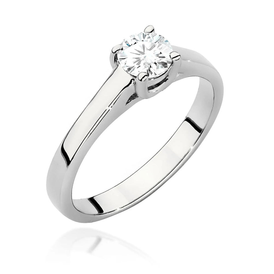 Prsten z bílého zlata s lab-grown diamantem 0,50 ct Round/Brilliant
