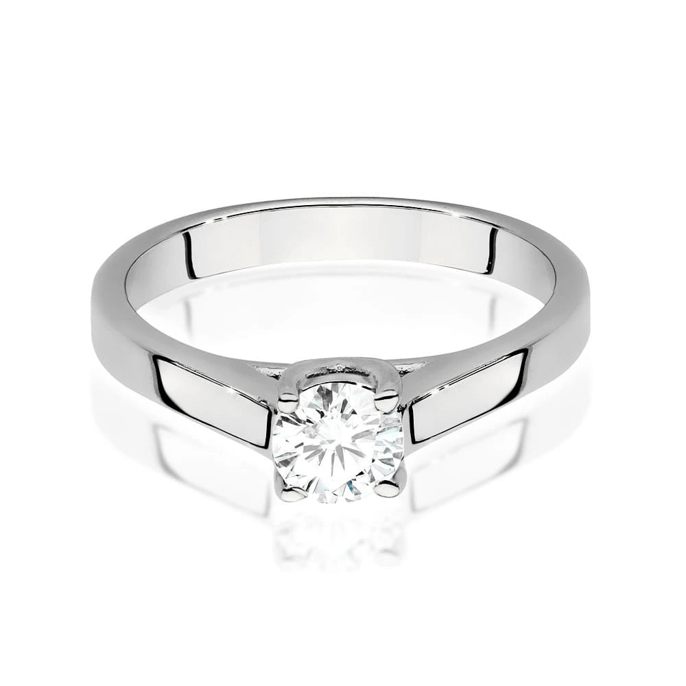 Prsteň z bieleho zlata s lab-grown diamantom 0,50 ct Round/Brilliant