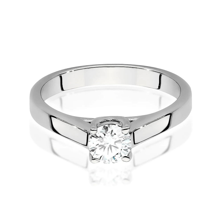 Prsten z bílého zlata s lab-grown diamantem 0,50 ct Round/Brilliant