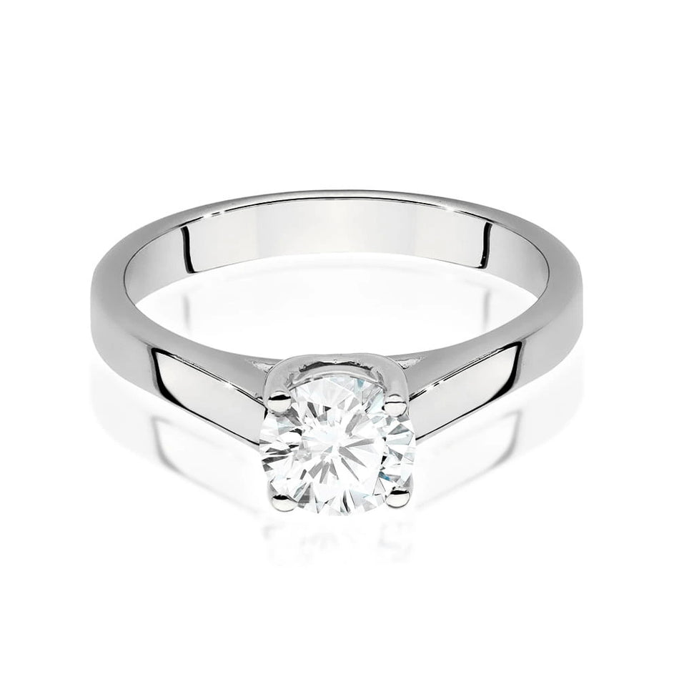 Prsteň z bieleho zlata s lab-grown diamantom 0,70 ct Round/Brilliant