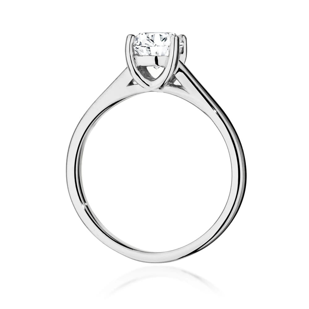 Prsten z bílého zlata s lab-grown diamantem Round/Brilliant 1,00 ct