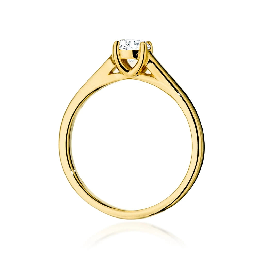 Prsten ze žlutého zlata s lab-grown diamantem 0,40 ct Round/Brilliant