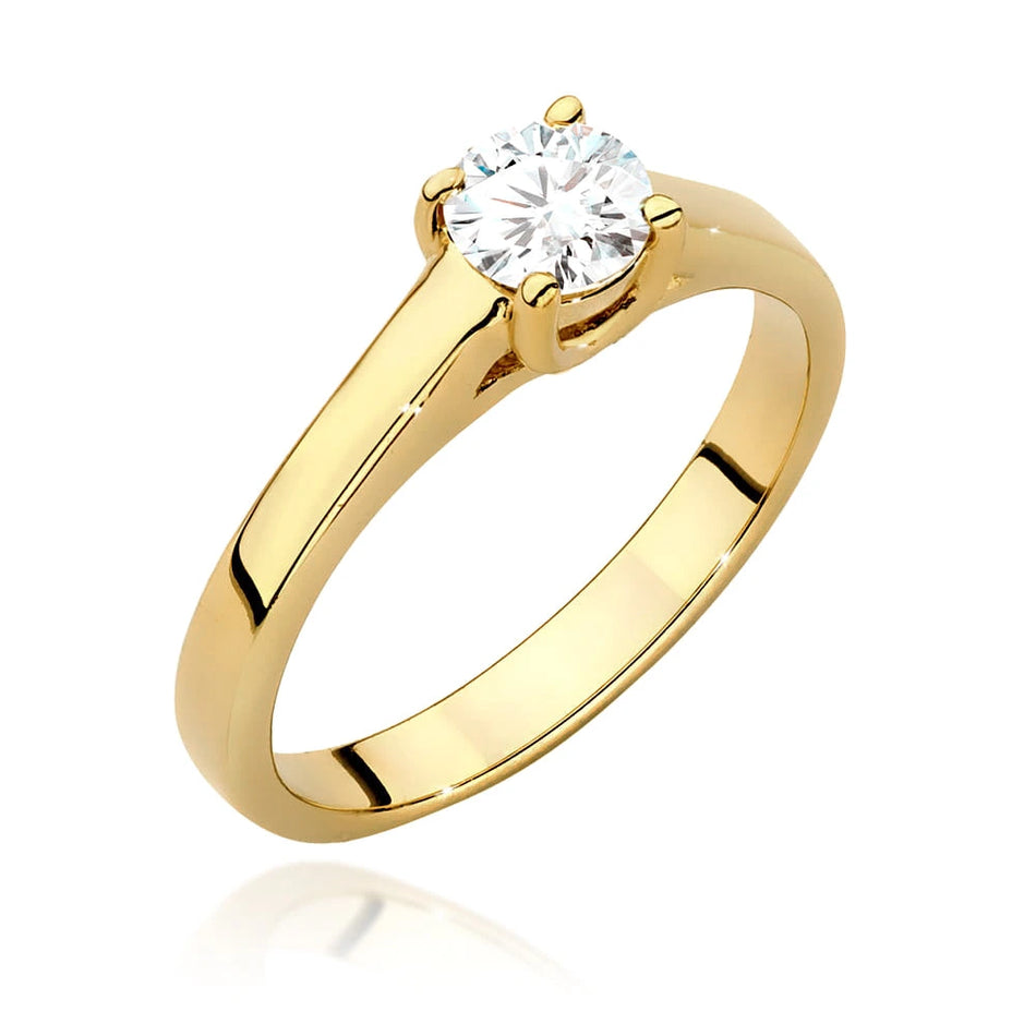 Yellow Gold Ring with Round 0,50ct Lab-grown Diamond
