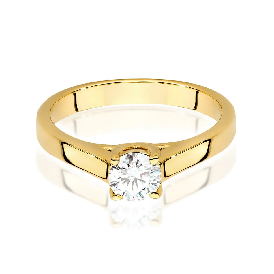Yellow Gold Ring with Round 0,50ct Lab-grown Diamond