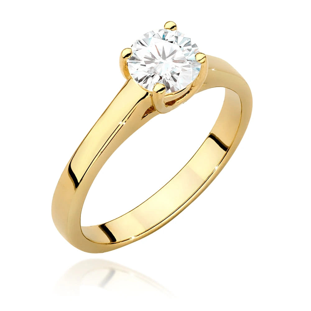 Ring aus Gelbgold mit Labordiamant 0,70 ct Round/Brilliant