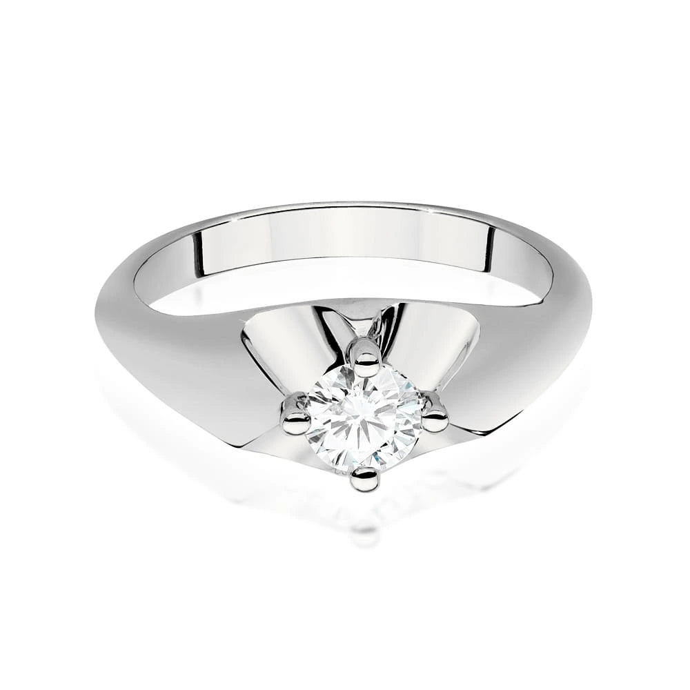White Gold Ring with Round 0,40ct Lab-grown Diamond