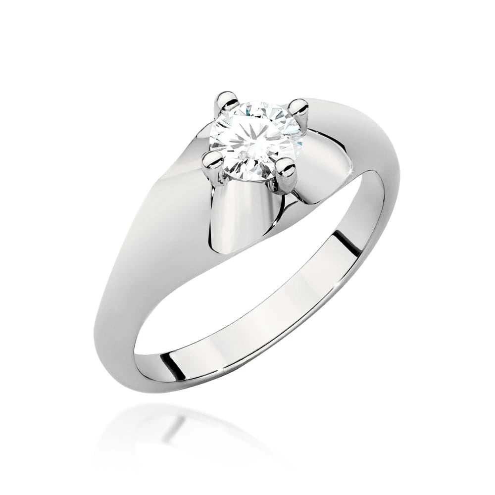 Ring aus Weißgold mit Labordiamant Round/Brilliant, 0,50 ct