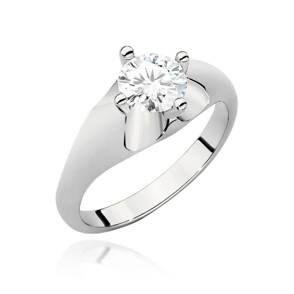 Prsteň z bieleho zlata s lab-grown diamantom Round/Brilliant s hmotnosťou 0,70 ct