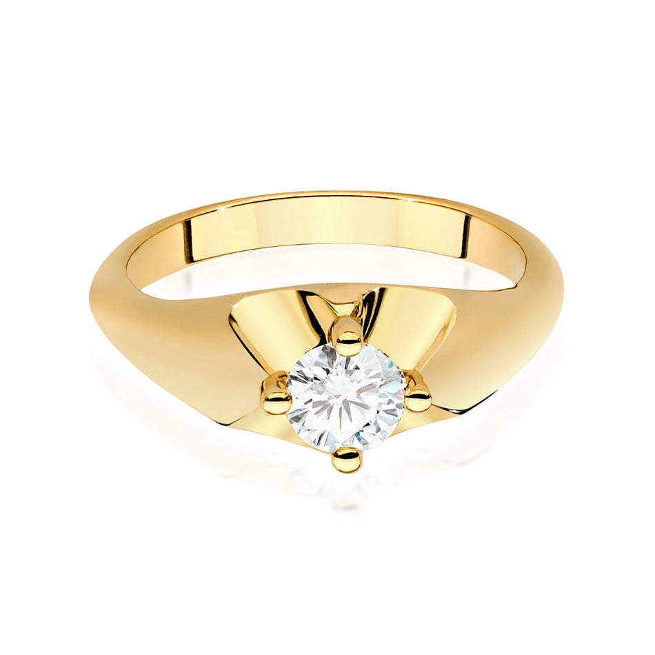 Yellow Gold Ring with Round 0,50ct Lab-grown Diamond