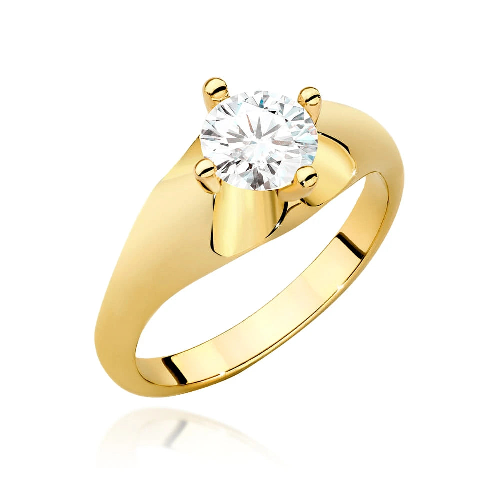 Yellow Gold Ring with Round 0,70ct Lab-grown Diamond