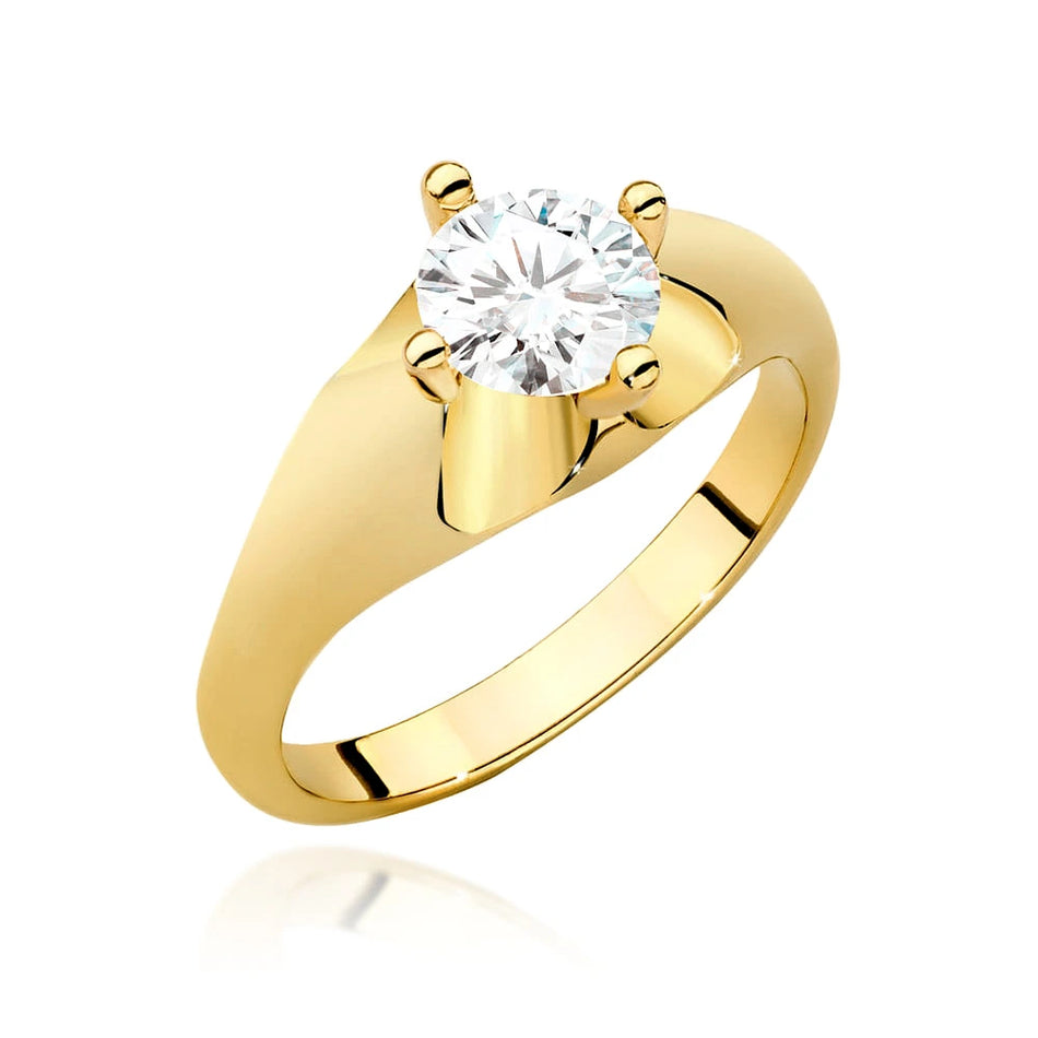 Yellow Gold Ring with Round 0,70ct Lab-grown Diamond