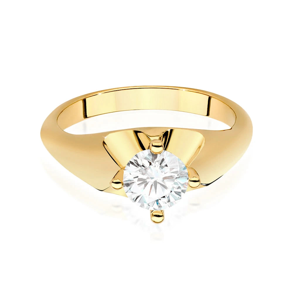Yellow Gold Ring with Round 0,70ct Lab-grown Diamond