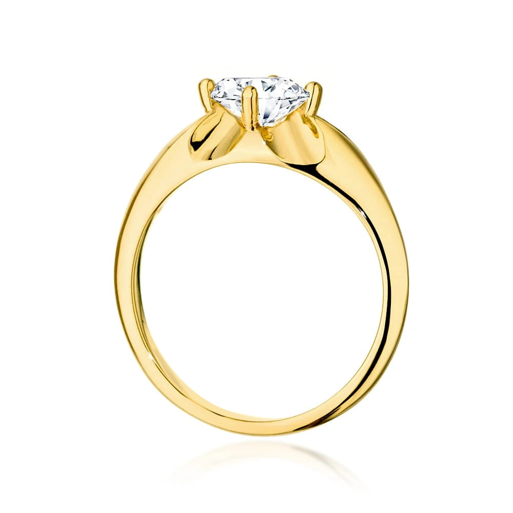 Yellow Gold Ring with Round 0,70ct Lab-grown Diamond