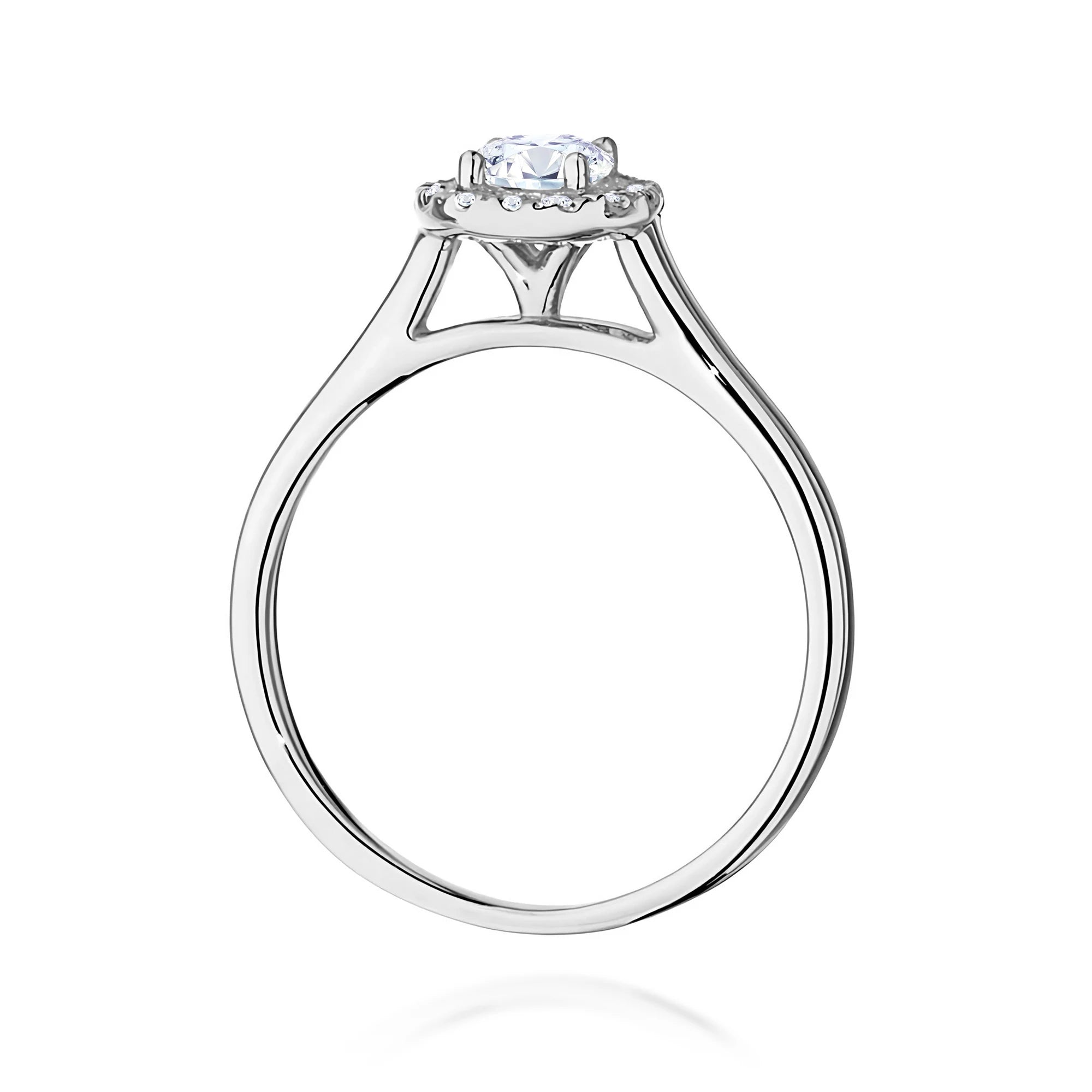 GREMARI White Gold engagement ring with Round 0.40 ct Central and 0.12 ct Sideline Lab-grown Diamonds