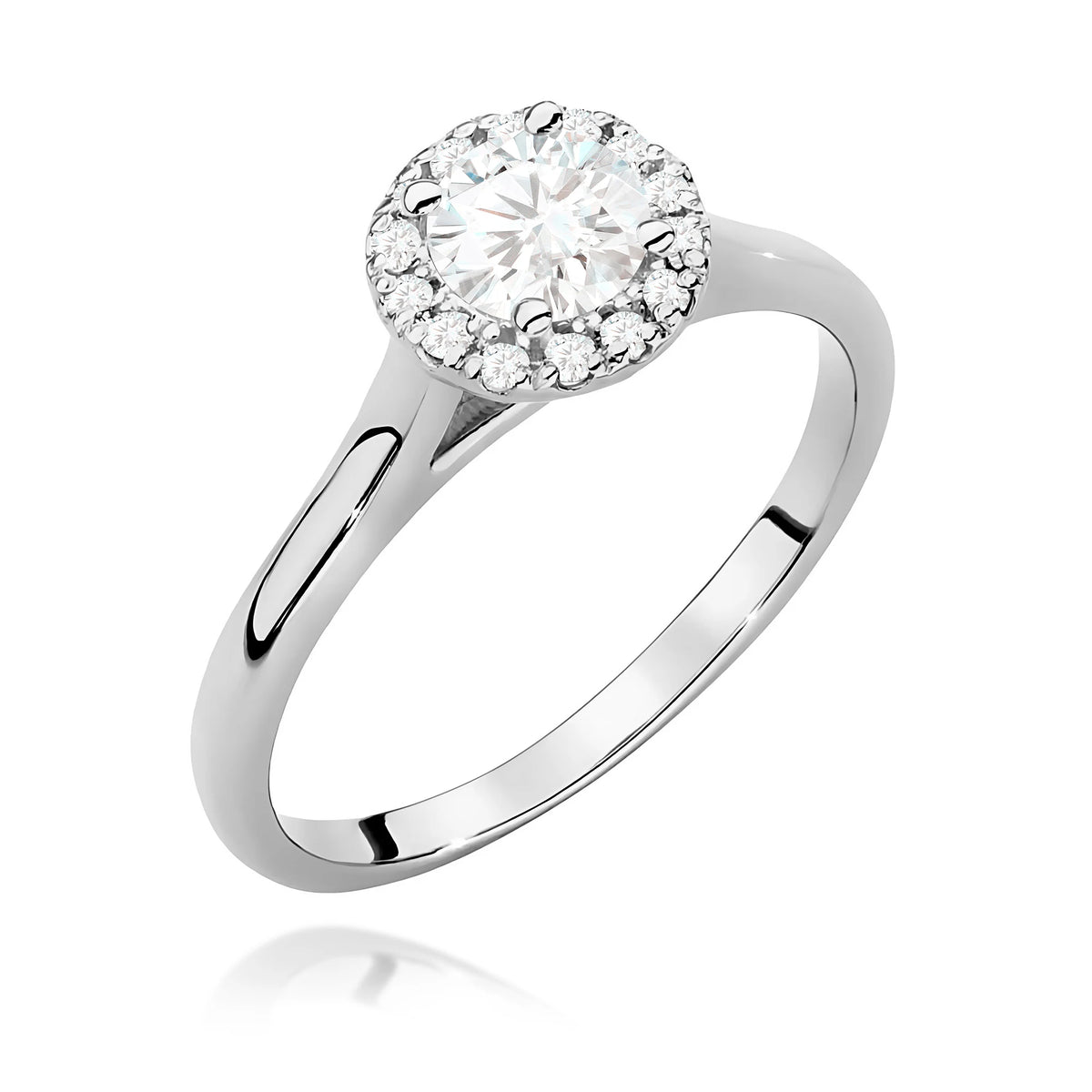 GREMARI White Gold engagement ring with Round 0.50 ct Central and 0.12 ct Sideline Lab-grown Diamonds