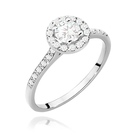 GREMARI White Gold engagement ring with Round 0.50 ct Central and 0.241 ct Sideline Lab-grown Diamonds