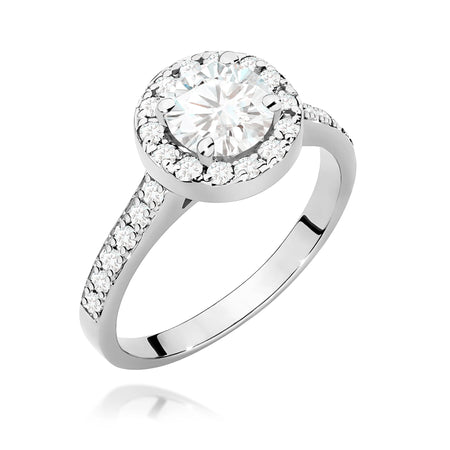 GREMARI White Gold engagement ring with Round 0.70 ct Central and 0.377 ct Sideline Lab-grown Diamonds