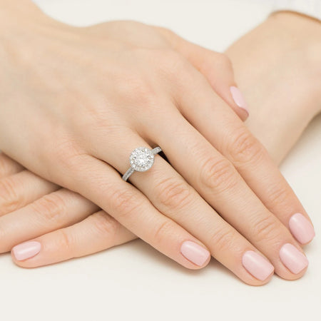 GREMARI White Gold engagement ring with Round 1.00 ct Central and 0.377 ct Sideline Lab-grown Diamonds
