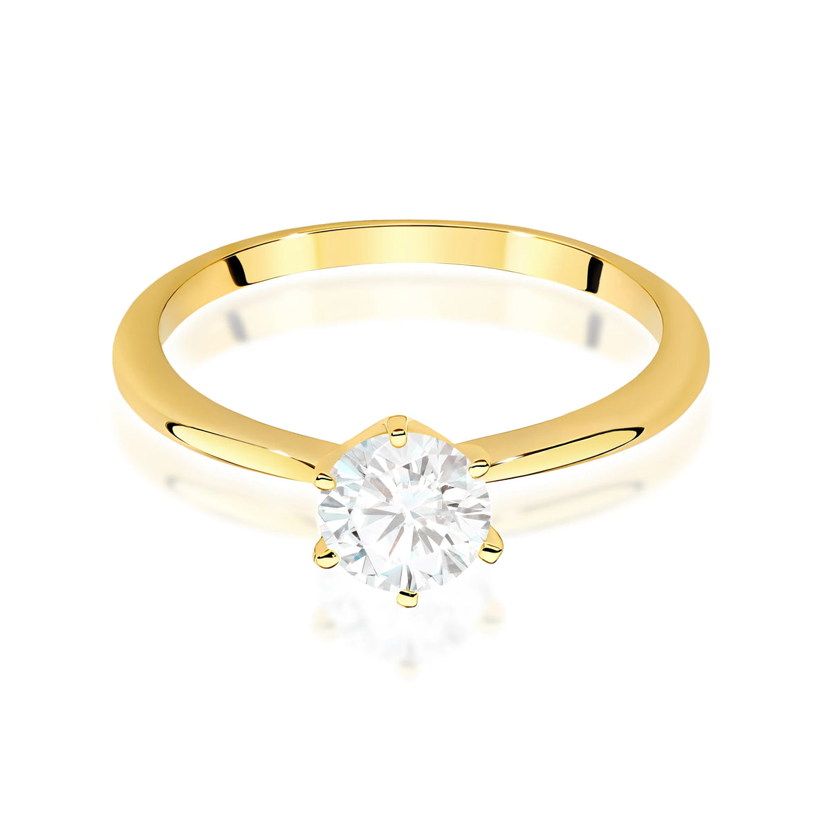 Yellow Gold engagement ring with Round 0.70 ct Lab-grown Diamond by GREMARI, 14K (585) gold