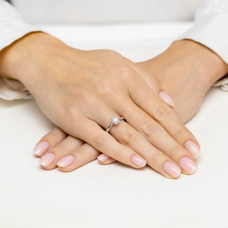 White Gold engagement ring with Round 0.25 ct Lab-grown Diamond - GREMARI fine jewelry