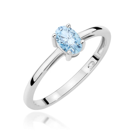 GREMARI White Gold engagement ring with Oval 0.50 ct Lab-grown Diamond