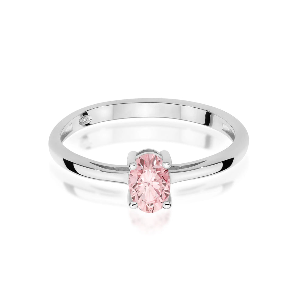 White Gold engagement ring with Oval 0.50 ct Lab-grown Diamond by GREMARI, 14K (585) gold