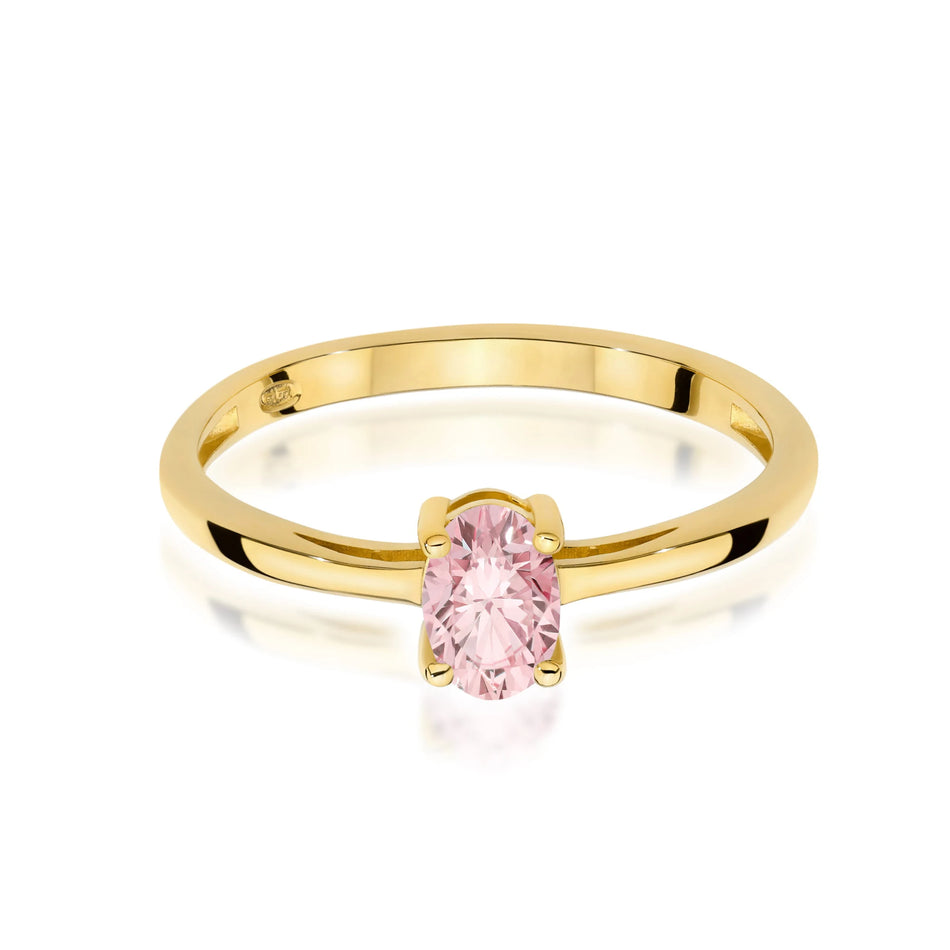 Yellow Gold engagement ring with Oval 0.50 ct Lab-grown Diamond by GREMARI, 14K (585) gold