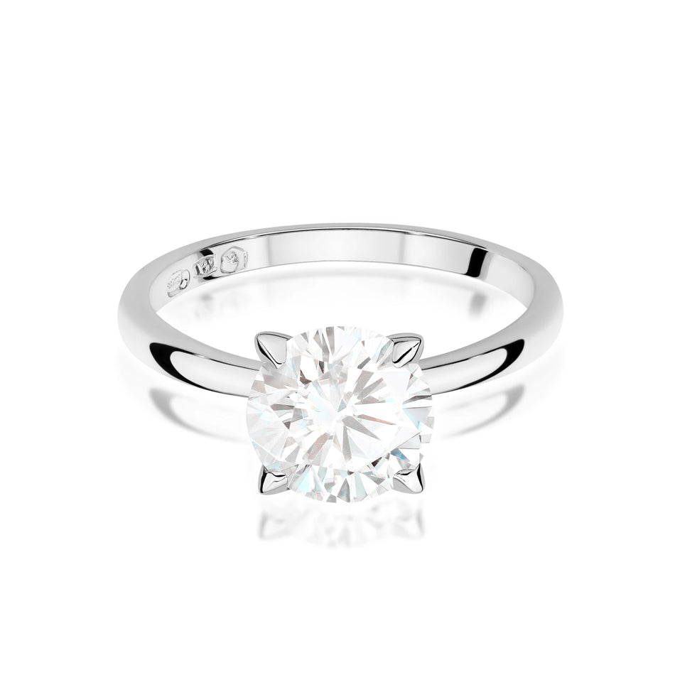 White Gold Ring with 2.00 ct Round Lab-Grown Diamond