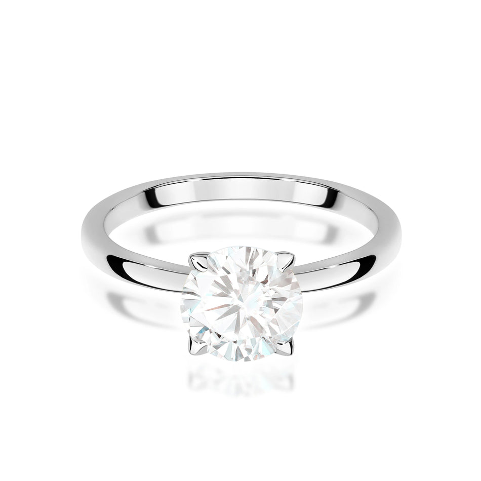 Ring aus Weißgold – Labordiamant Round/Brilliant, 1,50 ct