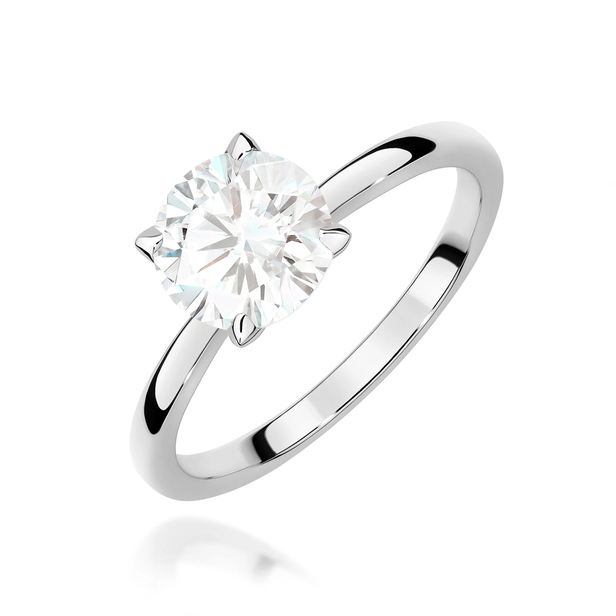 GREMARI White Gold engagement ring with Round 1.00 ct Lab-grown Diamond