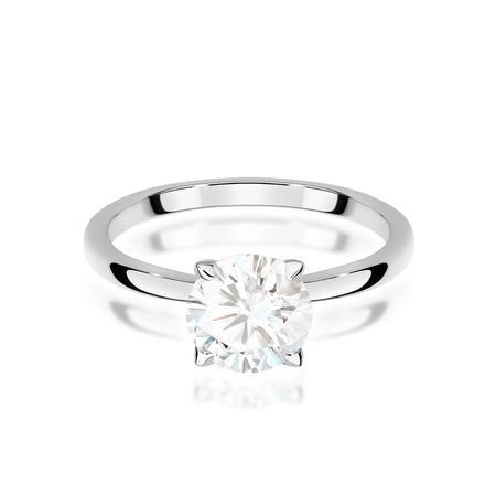 White Gold engagement ring with Round 1.00 ct Lab-grown Diamond by GREMARI, 14K (585) gold