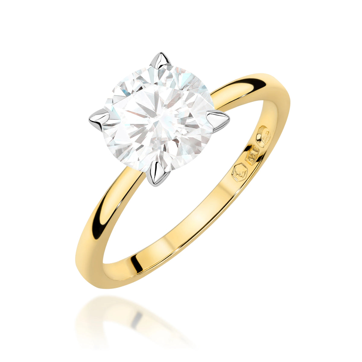 Bague en or avec diamant de laboratoire de 2,00 ct