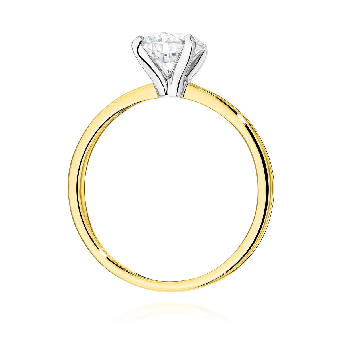 Prsteň zo žltého zlata – lab-grown diamant Round/Brilliant s hmotnosťou 1,50 ct