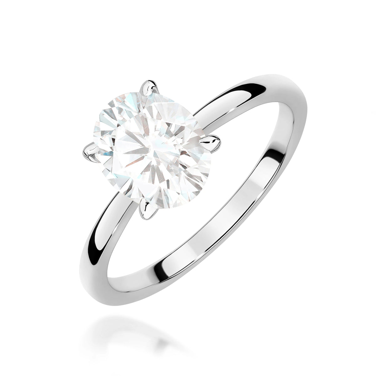 White Gold Ring with Oval 1,50ct Lab-grown Diamond