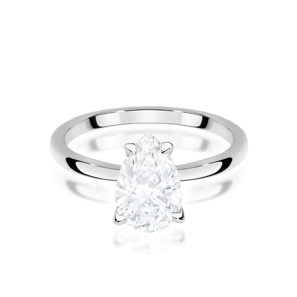 White Gold Ring with Pear 1,50ct Lab-grown Diamond