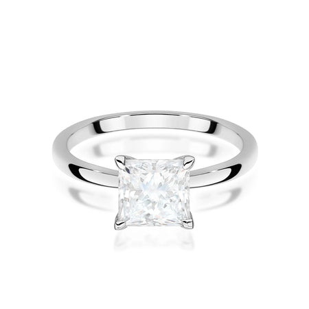 White Gold engagement ring with Princess 1.00 ct Lab-grown Diamond by GREMARI, 14K (585) gold
