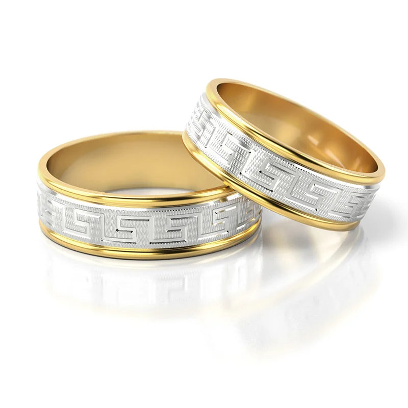 Dvojfarebné zlaté obrúčky 6 mm