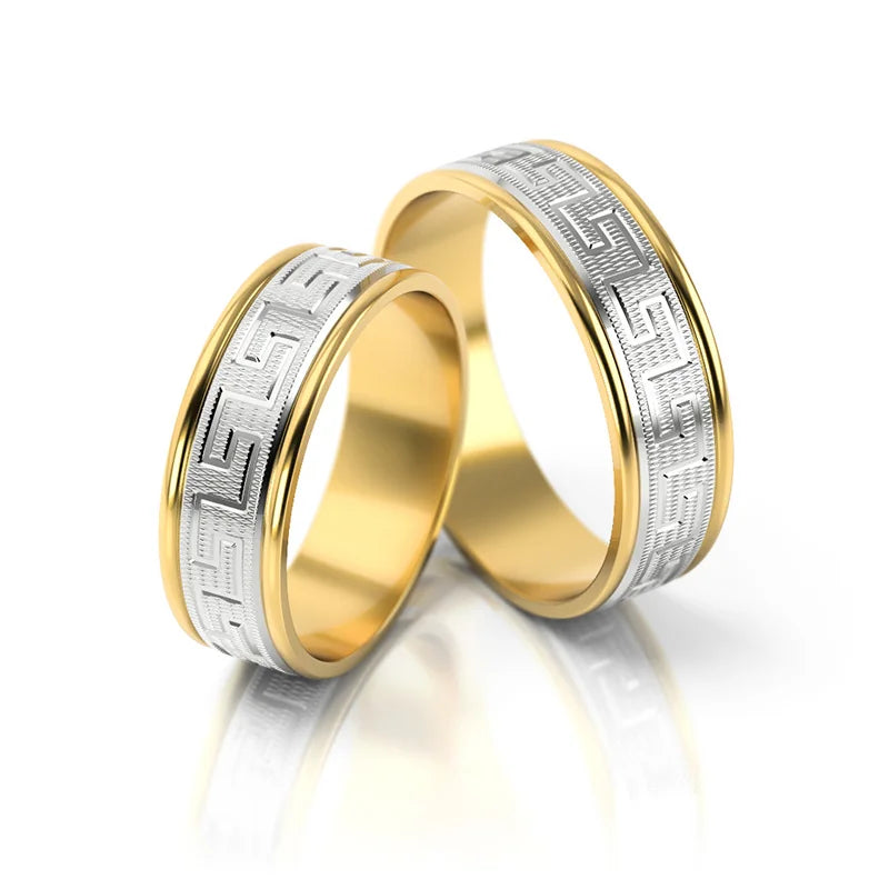 Dvojfarebné zlaté obrúčky 6 mm