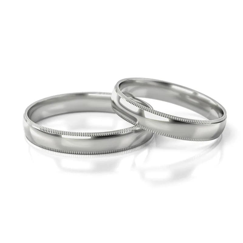 Snubní prsteny z bílého zlata 4 mm