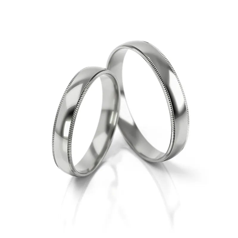 Snubní prsteny z bílého zlata 4 mm