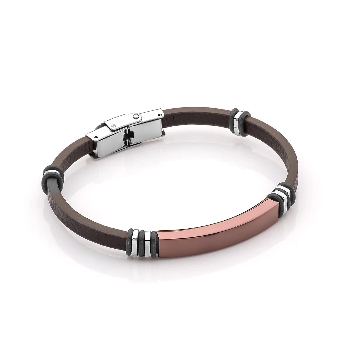 pánský kožený a ocelový náramek pro rytí bs025