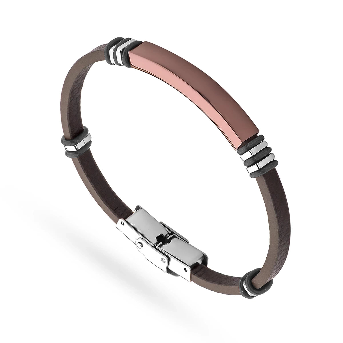 pánský kožený a ocelový náramek pro rytí bs025