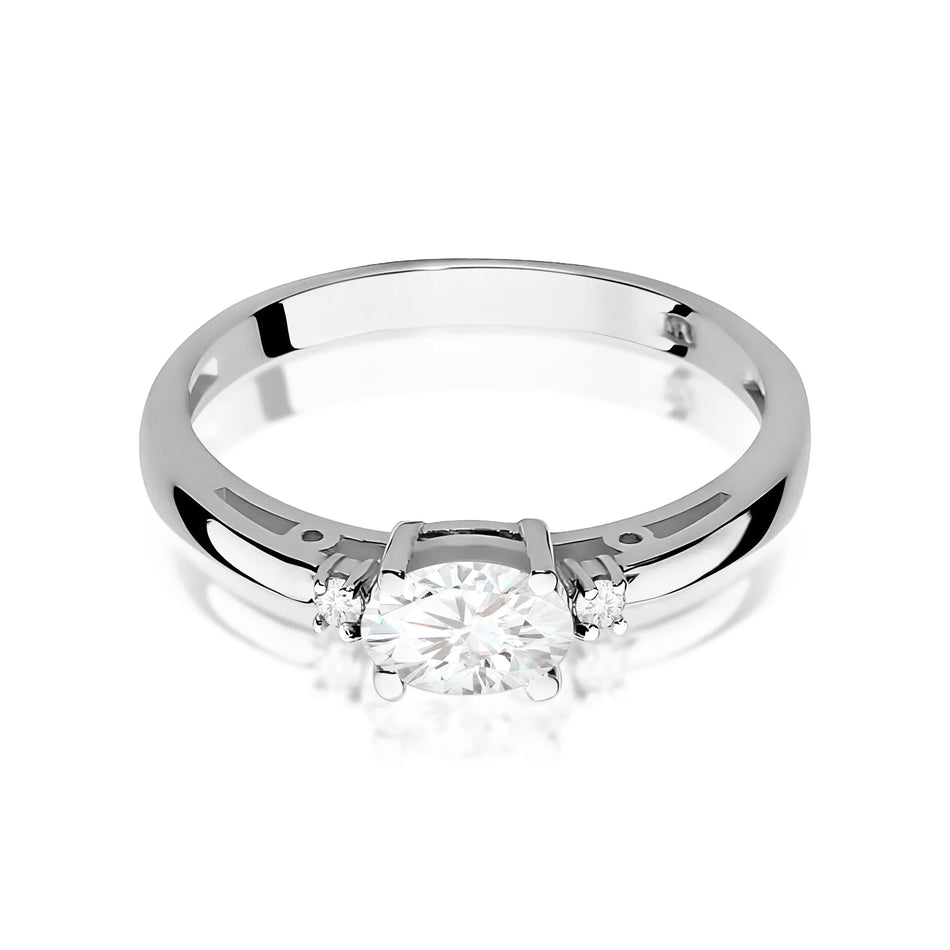 Zásnubní prsten s diamantem Lab-grown v 585 bílém zlatě