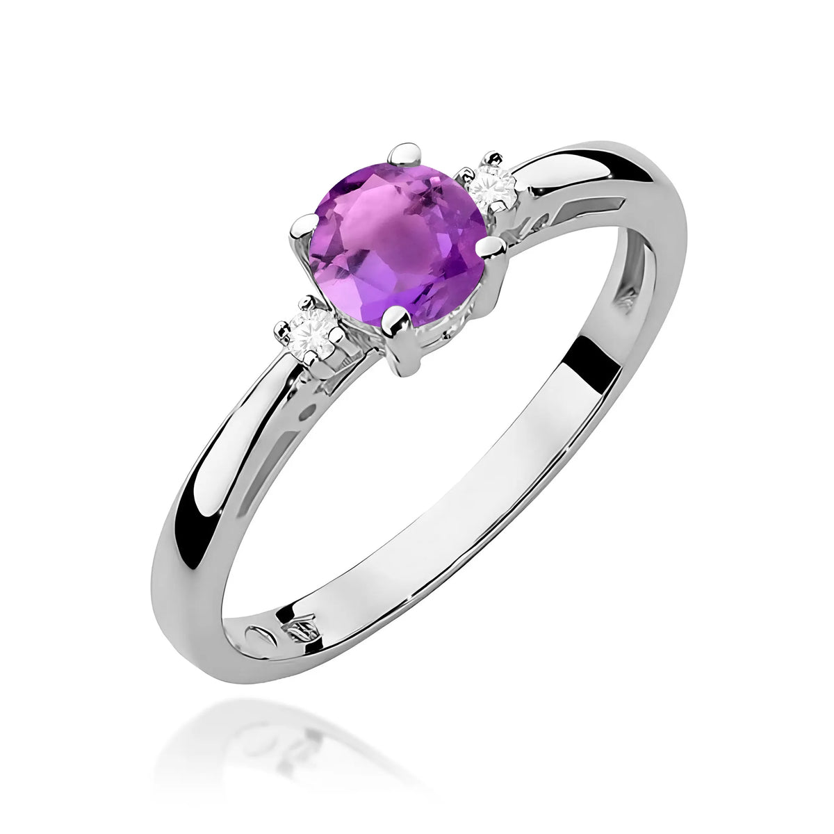 zlatý prsten s 0,50ct ametystem a diamanty w0010-amv-01