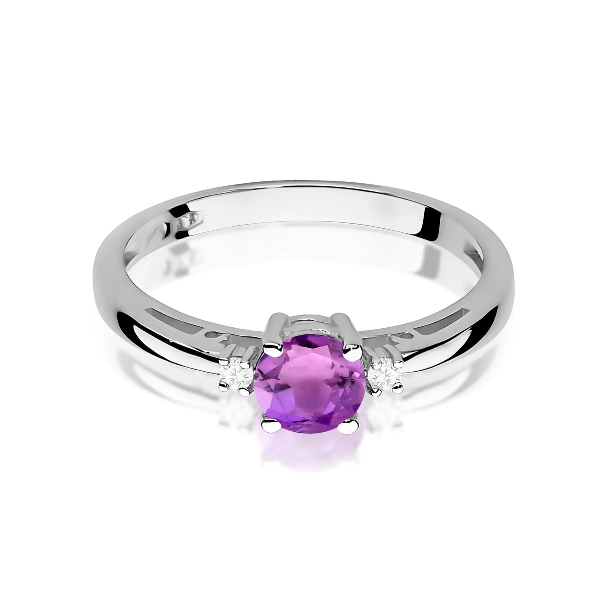 zlatý prsten s 0,50ct ametystem a diamanty w0010-amv-01