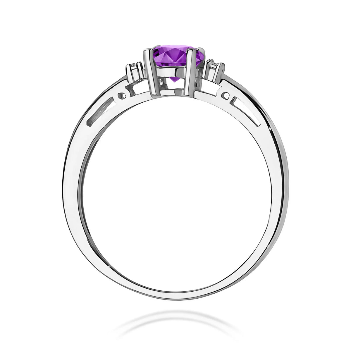 zlatý prsten s 0,50ct ametystem a diamanty w0010-amv-01